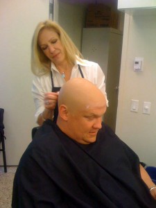 Andy Richter Getting Bald Cap Applied